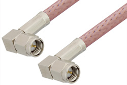 PE3514 - SMA Male Right Angle to SMA Male Right Angle Cable Using RG142 Coax