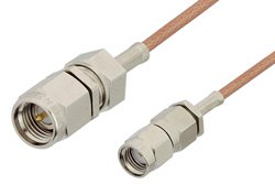 PE35208LF - SMA Male to Reverse Polarity SMA Male Cable Using RG178 Coax, RoHS