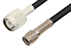 PE35214LF - Reverse Polarity SMA Male to TNC Male Cable Using RG58 Coax, RoHS