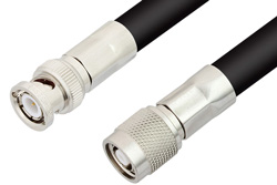 PE35233 - Reverse Polarity TNC Male to BNC Male Cable Using RG213 Coax