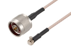 PE35276/HS - N Male to MCX Plug Right Angle Cable Using RG316-DS Coax with HeatShrink