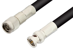 PE35354 - 75 Ohm TNC Male to 75 Ohm BNC Male Cable Using 75 Ohm RG11 Coax