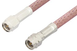 PE35355LF - SMA Male to Reverse Thread SMA Male Cable Using RG142 Coax, RoHS