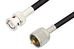 PE3543LF - UHF Male to BNC Male Cable Using 75 Ohm RG59 Coax, RoHS