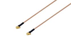 PE35444/SP - MMCX Plug Right Angle to MMCX Plug Right Angle Cable Using RG178 Coax with HeatShrink and 180 Deg. Clock