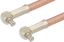 PE35463 - MCX Plug Right Angle to MCX Plug Right Angle Cable Using RG400 Coax