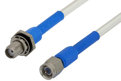 PE35475 - SMA Male to SMA Female Bulkhead Precision Cable Using 150 Series Coax, RoHS