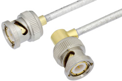 PE35580 - BNC Male to BNC Male Right Angle Cable Using PE-SR402FL Coax
