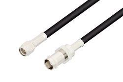 PE3576-100CM - SMA Male to BNC Female Cable Using RG58 Coax, RoHS in 100CM