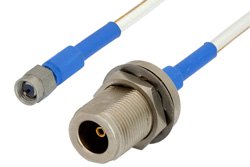 PE35954 - SMA Male to N Female Bulkhead Precision Cable Using 150 Series Coax, RoHS