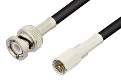 PE35959LF - FME Plug to BNC Male Cable Using RG58 Coax, RoHS