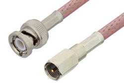 PE35962LF - FME Plug to BNC Male Cable Using RG142 Coax, RoHS