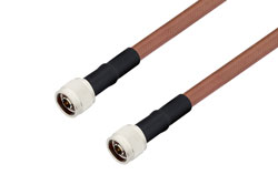 PE3607LF/HS - N Male to N Male Cable Using RG393 Coax with HeatShrink, LF Solder