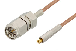 PE36110LF - SMA Male to MC-Card Plug Cable Using RG178 Coax, RoHS