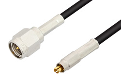 PE36112LF - SMA Male to MC-Card Plug Cable Using RG174 Coax, RoHS