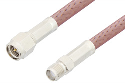 PE3611LF - SMA Male to SMA Female Cable Using RG142 Coax, RoHS