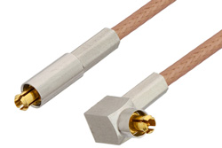 PE36122 - MC-Card Plug to MC-Card Plug Right Angle Cable Using RG178 Coax