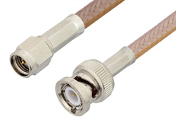 PE3613LF - SMA Male to BNC Male Cable Using RG400 Coax, RoHS