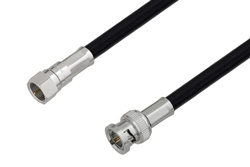 PE36145LF - 75 Ohm F Male to 75 Ohm BNC Male Cable Using 75 Ohm RG6-CATV Coax, LF Solder, RoHS