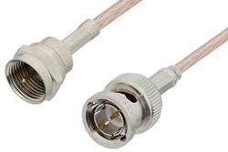 PE36153 - 75 Ohm F Male to 75 Ohm BNC Male Cable Using 75 Ohm RG179 Coax