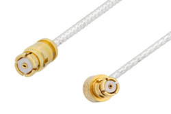 PE36156 - SMP Female to SMP Female Right Angle Cable Using PE-SR047FL Coax