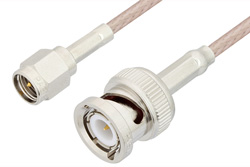 PE3626 - SMA Male to BNC Male Cable Using 75 Ohm RG179 Coax