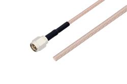 PE36292/HS - SMA Male to Straight Cut Lead Cable Using 75 Ohm RG179 Coax with HeatShrink
