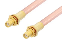 PE3634 - SMA Female Bulkhead to SMA Female Bulkhead Cable Using RG401 Coax