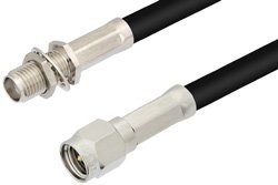 PE36417 - SMA Male to SMA Female Bulkhead Cable Using PE-C195 Coax