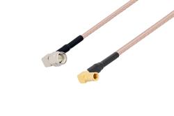 PE36419/HS - SMA Male Right Angle to SSMB Plug Right Angle Cable Using RG316 Coax with HeatShrink