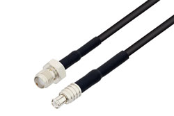 PE36422/HS - MCX Plug to SMA Female Cable Using RG174 Coax with HeatShrink