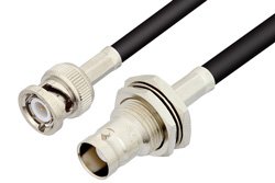 PE3649LF - BNC Male to BNC Female Bulkhead Cable Using RG58 Coax, RoHS