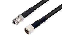 PE3650/HS - N Female to N Male Cable Using RG214 Coax with HeatShrink