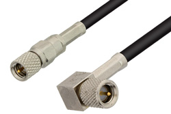 PE36526 - 10-32 Male to 10-32 Male Right Angle Cable Using RG174 Coax