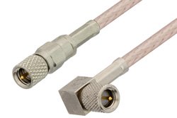 PE36530 - 10-32 Male to 10-32 Male Right Angle Cable Using RG316 Coax