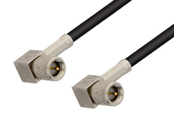 PE36532 - 10-32 Male Right Angle to 10-32 Male Right Angle Cable Using RG174 Coax