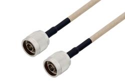PE36589LF/HS - N Male to N Male Cable Using RG141 Coax with HeatShrink, LF Solder