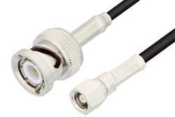 PE3660LF - SMC Plug to BNC Male Cable Using RG174 Coax, RoHS