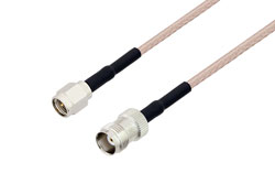 PE36613/HS - SMA Male to TNC Female Cable Using RG316 Coax with HeatShrink