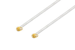 PE36839/PH90 - SMP Female Right Angle to SMP Female Right Angle Cable Using PE-SR405FL Coax with 90 Deg. Clock