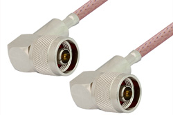 PE3693LF - N Male Right Angle to N Male Right Angle Cable Using RG142 Coax, RoHS