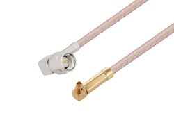 PE36970 - SMA Male Right Angle to MMCX Plug Right Angle Cable Using RG316-DS Coax