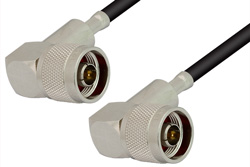 PE3698 - N Male Right Angle to N Male Right Angle Cable Using RG58 Coax