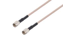 PE3704/HS - SMA Male to SMA Male Cable Using RG316-DS Coax with HeatShrink
