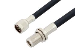 PE37325 - N Male to N Female Bulkhead Low Loss Cable Using PE-C400 Coax