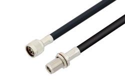 PE37325LF - N Male to N Female Bulkhead Low Loss Cable Using PE-C400 Coax, LF Solder