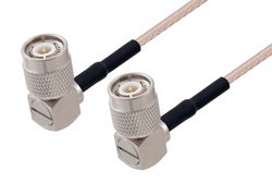 PE37362/HS - TNC Male Right Angle to TNC Male Right Angle Cable Using RG316-DS Coax with HeatShrink
