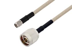 PE37364LF/HS - SMA Male to N Male Cable Using RG141 Coax with HeatShrink, LF Solder