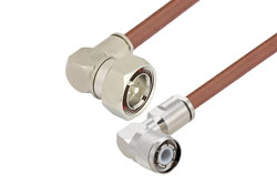 PE37371 - 7/16 DIN Male Right Angle to HN Male Right Angle Cable Using RG393 Coax