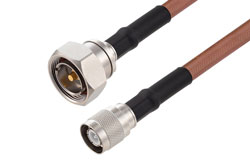 PE37497/HS-50CM - 7/16 DIN Male to SC Male Cable Using RG393 Coax with HeatShrink in 50CM